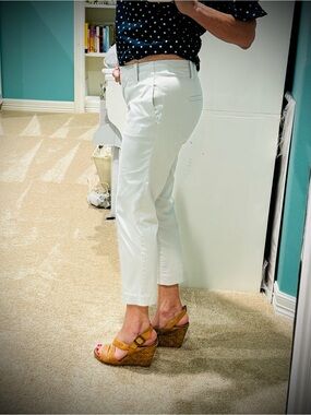 Ann Taylor Cream Cotton Blend Pants